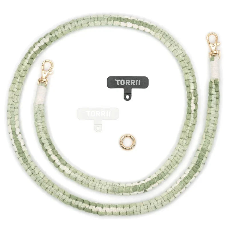 Torrii Knotty Braided Crossbody Strap – Green - Tashqila Torrii Knotty Braided Crossbody Strap – Green - Tashqila